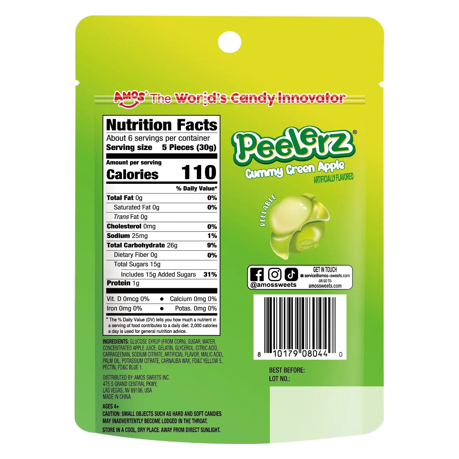 Amos Green Apple Gummy Peelerz