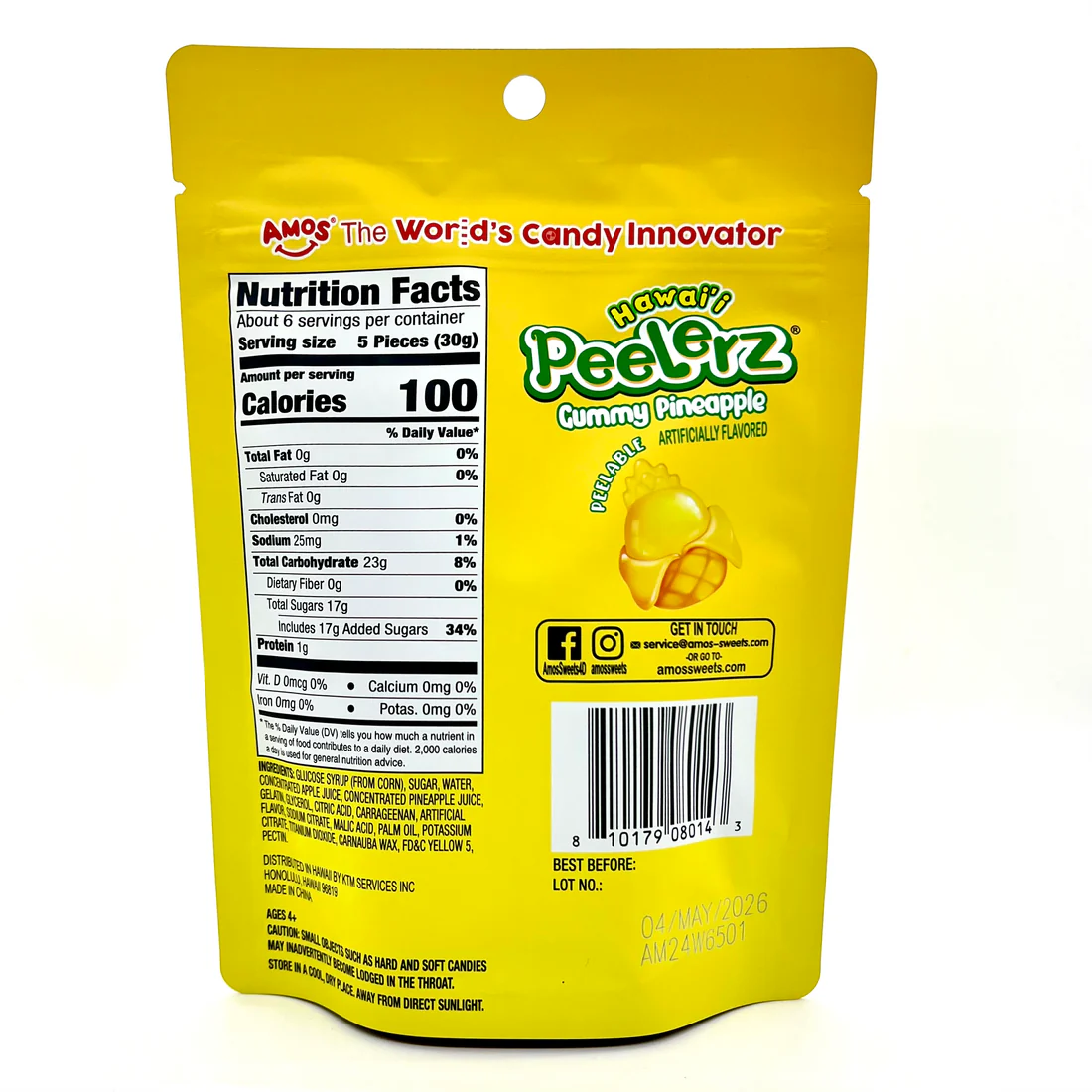 Amos Pineapple Gummy Peelerz